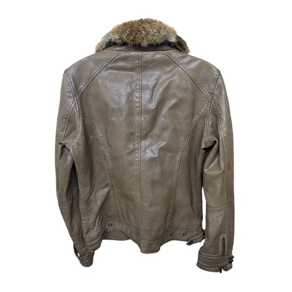 Michael Kors leather jacket with rabbot collar medium - Picture 2 of 9